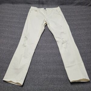 GAP Women White Slim Straight Distressed Jeans Size 12 Regular